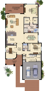 floorplan Burgundy model at Marbella Isles, Naples, Florida photo: GL Homes