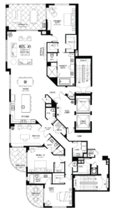 Seaglass floor plan Residence 1 and 6 - Ronto Group, Bonita Springs, Florida