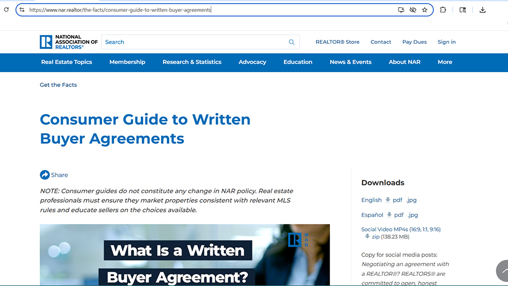 NAR Consumer Guide screenshot 20260316