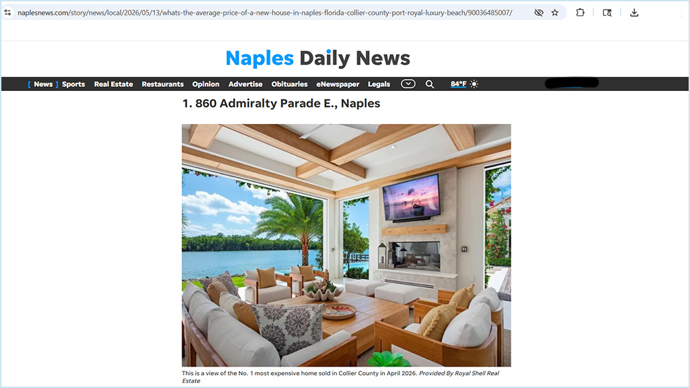 $40M gem tops for Collier County’s most expensive homes sold in April