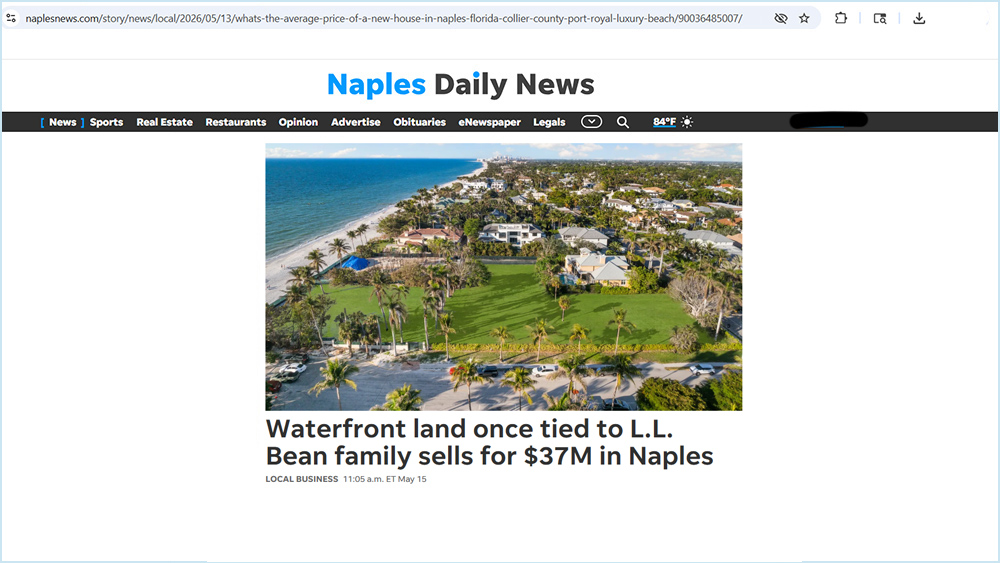 Waterfront land once tied to L.L. Bean family sells for $37M in Naples