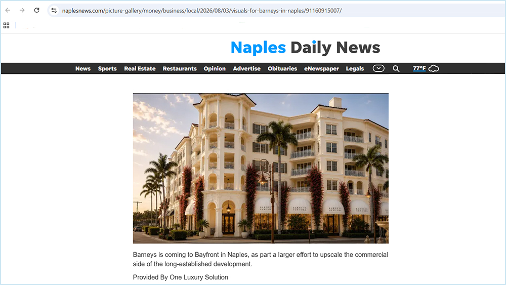 Bayfront in Naples is getting a Barneys, but that’s not all